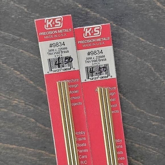 BNWT Precision Metal 3mm × .225mm thin wall brass tubes | Lot of 2 × 3 Packs - Picture 3 of 8